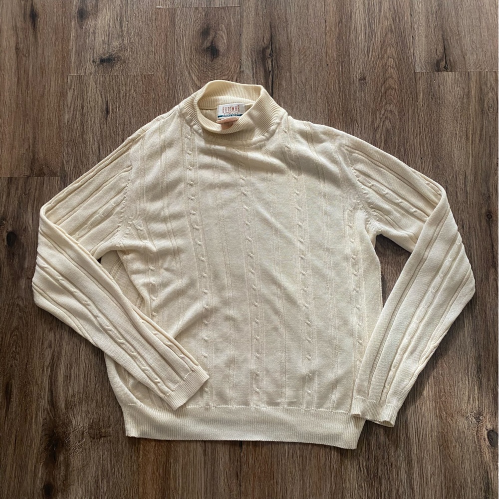Braemar by Jeremy Scott Cream Cable Knit Sweater
